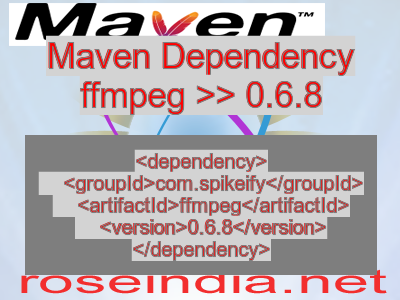 Maven dependency of ffmpeg version 0.6.8