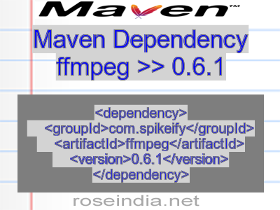 Maven dependency of ffmpeg version 0.6.1