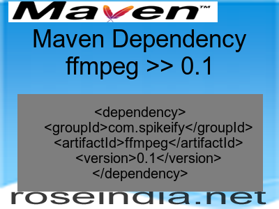 Maven dependency of ffmpeg version 0.1