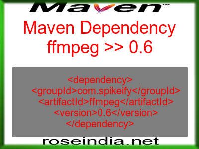 Maven dependency of ffmpeg version 0.6