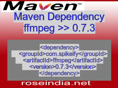 Maven dependency of ffmpeg version 0.7.3