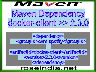 Maven dependency of docker-client version 2.3.0