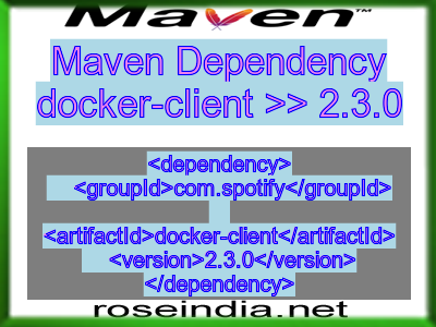 Maven dependency of docker-client version 2.3.0