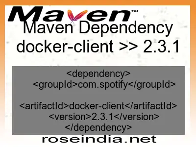 Maven dependency of docker-client version 2.3.1