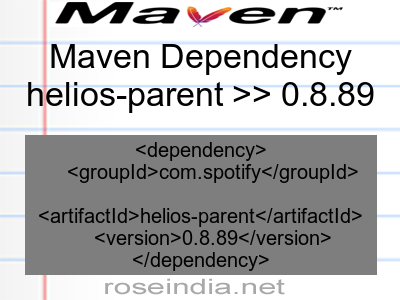 Maven dependency of helios-parent version 0.8.89
