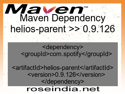 Maven dependency of helios-parent version 0.9.126