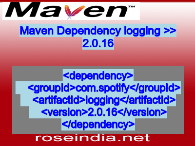 Maven dependency of logging version 2.0.16