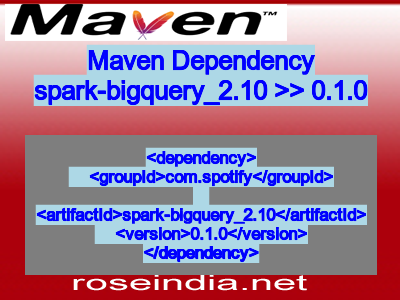 Maven dependency of spark-bigquery_2.10 version 0.1.0