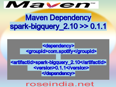 Maven dependency of spark-bigquery_2.10 version 0.1.1