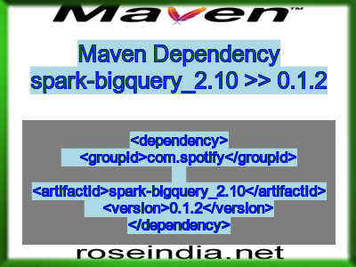 Maven dependency of spark-bigquery_2.10 version 0.1.2