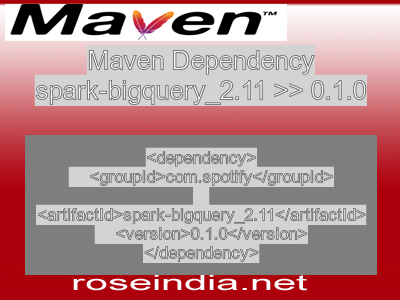 Maven dependency of spark-bigquery_2.11 version 0.1.0