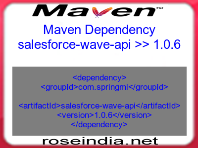 Maven dependency of salesforce-wave-api version 1.0.6