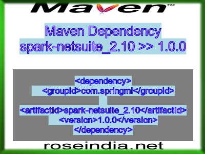 Maven dependency of spark-netsuite_2.10 version 1.0.0