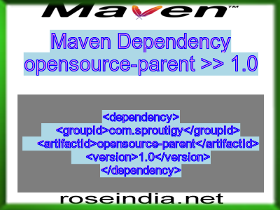 Maven dependency of opensource-parent version 1.0