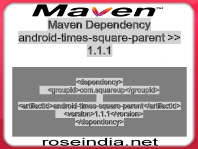 Maven dependency of android-times-square-parent version 1.1.1