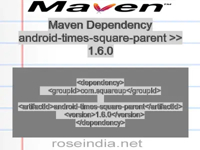 Maven dependency of android-times-square-parent version 1.6.0
