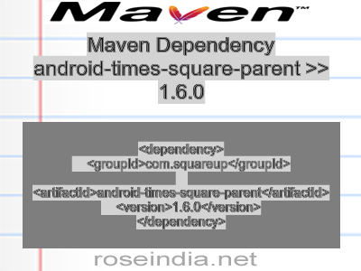 Maven dependency of android-times-square-parent version 1.6.0