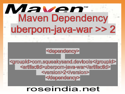 Maven dependency of uberpom-java-war version 2