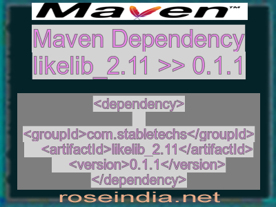 Maven dependency of likelib_2.11 version 0.1.1