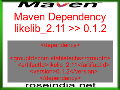 Maven dependency of likelib_2.11 version 0.1.2