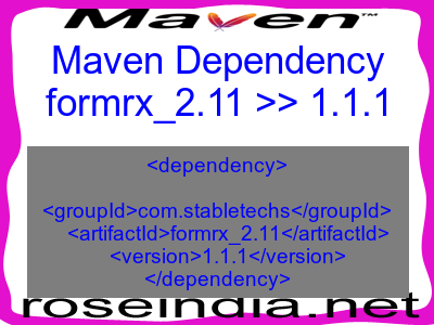Maven dependency of formrx_2.11 version 1.1.1