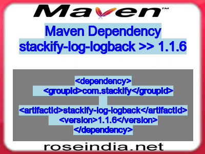 Maven dependency of stackify-log-logback version 1.1.6