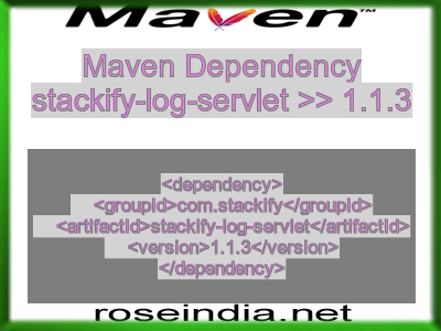 Maven dependency of stackify-log-servlet version 1.1.3