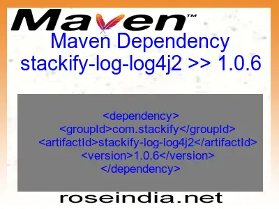 Maven dependency of stackify-log-log4j2 version 1.0.6