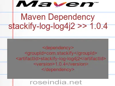 Maven dependency of stackify-log-log4j2 version 1.0.4