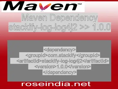 Maven dependency of stackify-log-log4j2 version 1.0.0