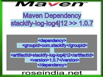 Maven dependency of stackify-log-log4j12 version 1.0.7