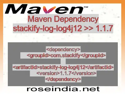 Maven dependency of stackify-log-log4j12 version 1.1.7