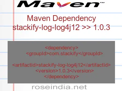 Maven dependency of stackify-log-log4j12 version 1.0.3