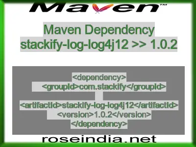 Maven dependency of stackify-log-log4j12 version 1.0.2