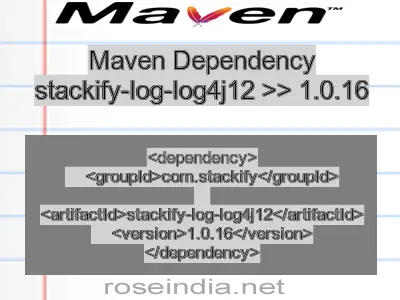 Maven dependency of stackify-log-log4j12 version 1.0.16