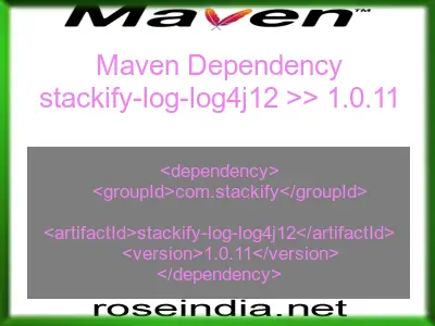 Maven dependency of stackify-log-log4j12 version 1.0.11