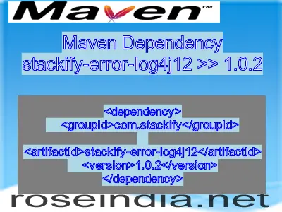Maven dependency of stackify-error-log4j12 version 1.0.2