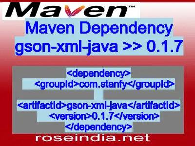 Maven dependency of gson-xml-java version 0.1.7