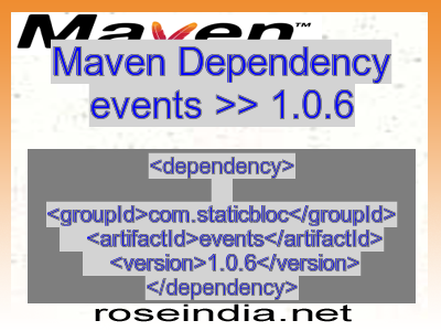 Maven dependency of events version 1.0.6