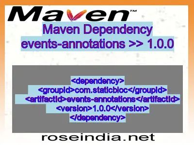 Maven dependency of events-annotations version 1.0.0