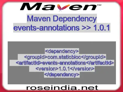 Maven dependency of events-annotations version 1.0.1