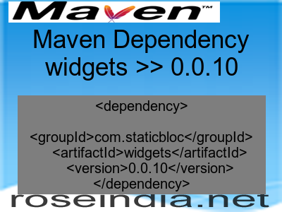 Maven dependency of widgets version 0.0.10