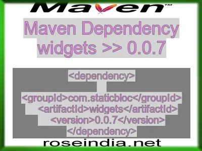 Maven dependency of widgets version 0.0.7
