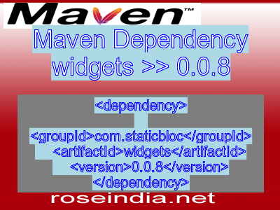 Maven dependency of widgets version 0.0.8