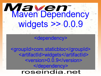 Maven dependency of widgets version 0.0.9
