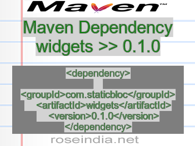 Maven dependency of widgets version 0.1.0