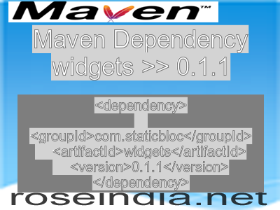Maven dependency of widgets version 0.1.1