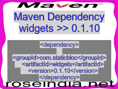 Maven dependency of widgets version 0.1.10