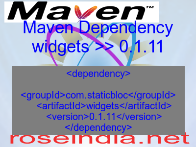 Maven dependency of widgets version 0.1.11