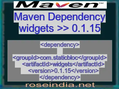 Maven dependency of widgets version 0.1.15
